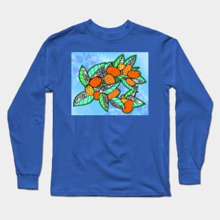 Juicy Ripe California Kumquats on Blue Sky Long Sleeve T-Shirt